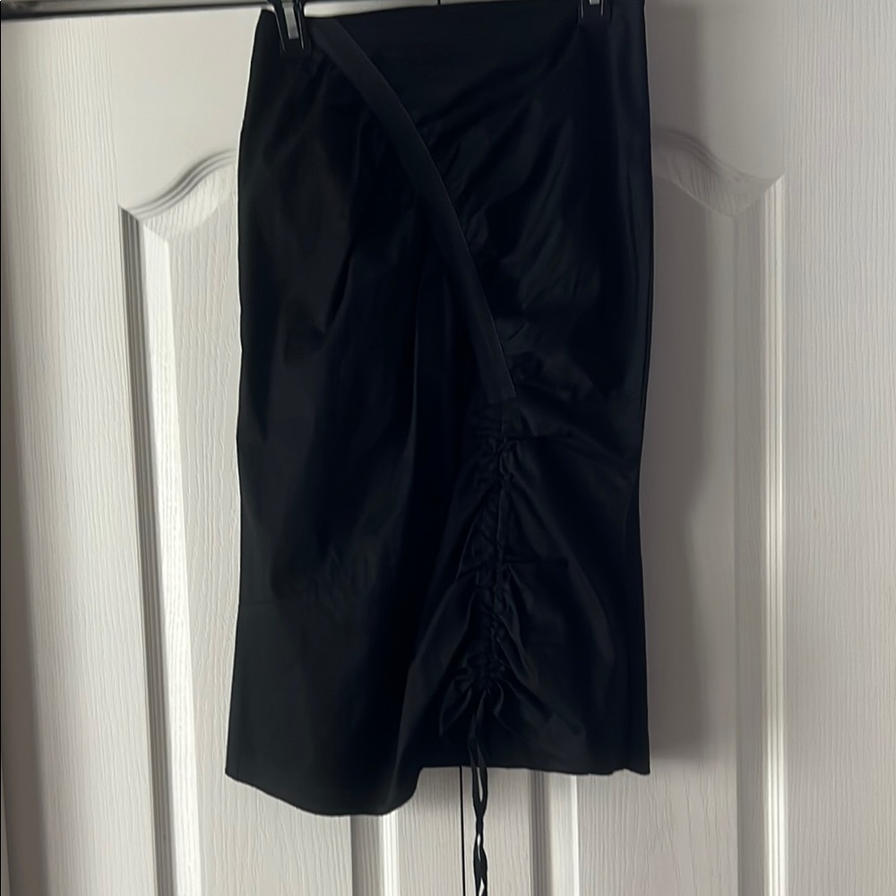 Black Mini Wrap Pencil Skirt
